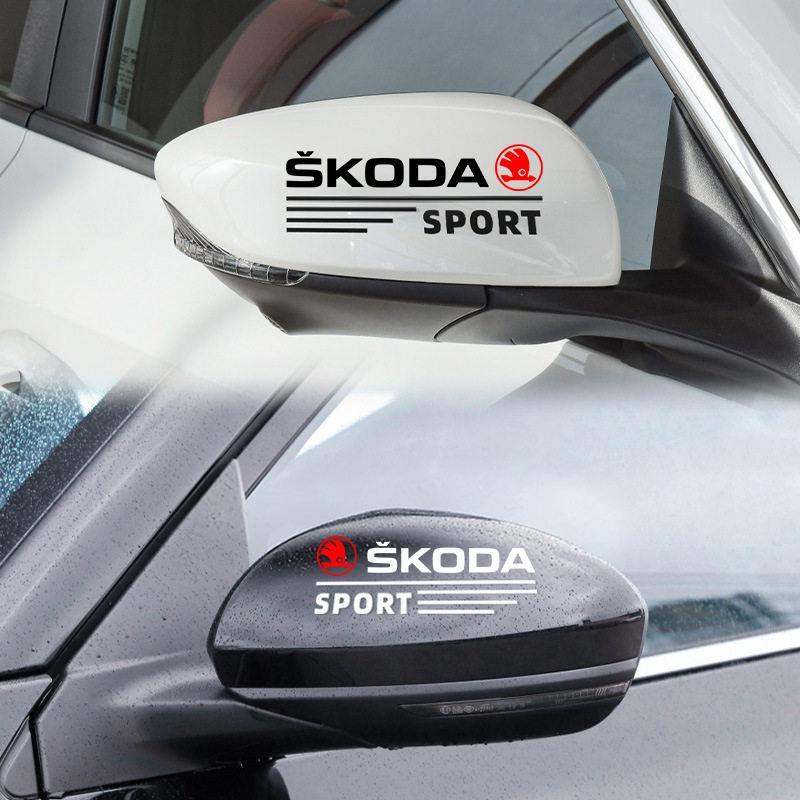2 Pack Car Stickers Rear View Mirror Side Decorative Decals for F8 Octavia, Scala, Rapid, Kamiq, Kodiaq, Fabia, Superb, Karop ZS8