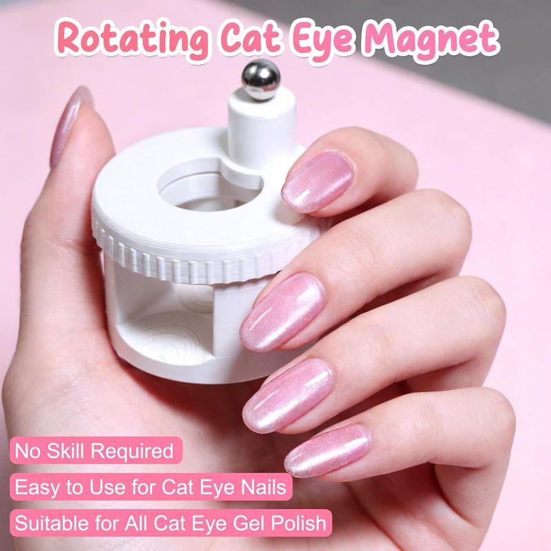 Rotating Cat Eye Nail Magnet Wide Light Glass Bead Effect Multifunctional Strong Automatic Nail Art Magnetic Gel Nail Polish