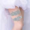 Wedding Garter For Brides, 2pcs Women's Lace Leg Garter, Wedding Underwear Elastic Rhinestone Garter For Bride yu