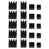 5Set/20Pcs Black Aluminum Heat Sink with Adhesive CPU Cooler  Electronic Devices