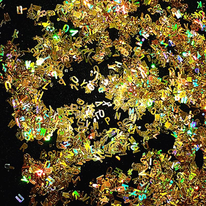 Pack of 5 Alphabets Sequins Mix Nail Decoration Nail Art Flakes Sparkling Mix for Scrapbooking and Embellishments