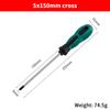 1 Piece Green Rubber Handle Magnetic Screwdriver Long Slotted  Screwdriver Installation And Disassembly Repair Tool
