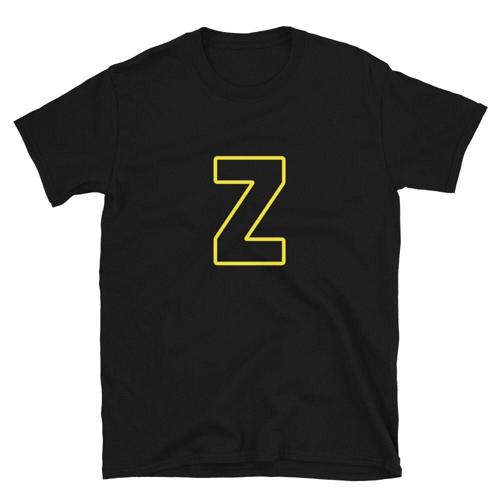 

Letter Z Yellow Bold Font Simple Black T-Shirt 4XL