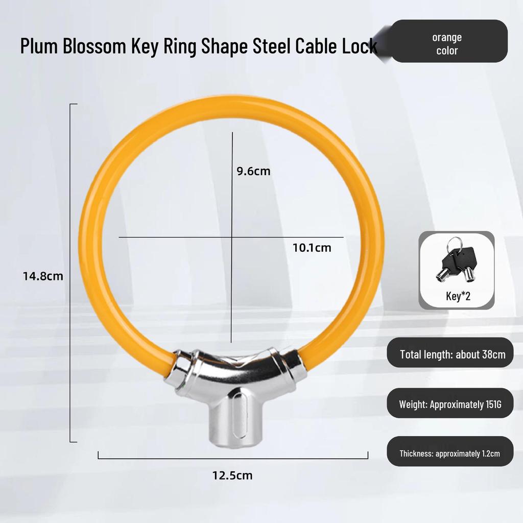 Universal Bike Lock: Anti-Theft Password Lock for Mountain Bikes & E-Bikes, Leather Ring, Portable Thick Cable Lock, Durable & Secure.