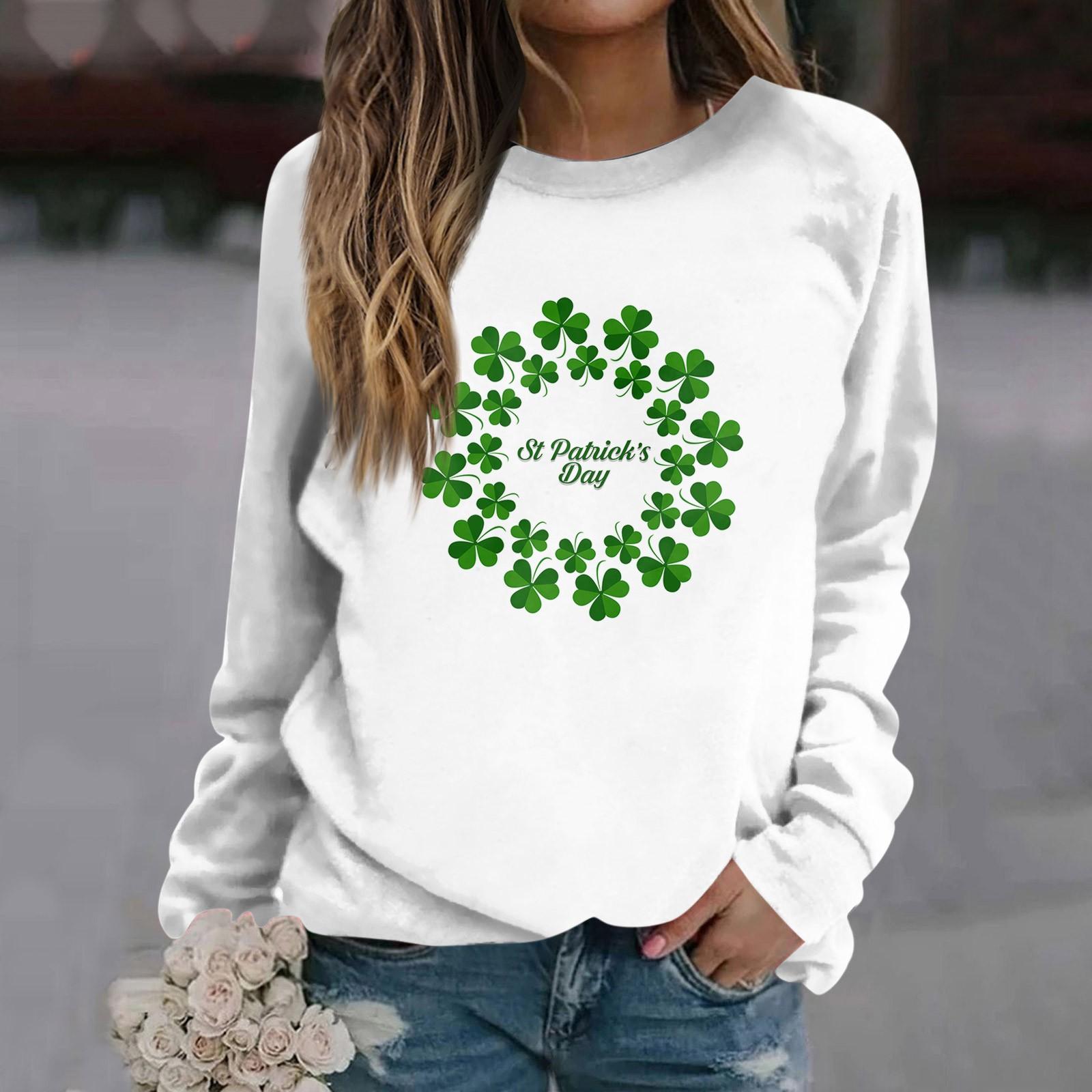 

Женский модный повседневный свитер с круглым вырезом и длинными рукавами с принтом XL белый