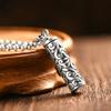 Collana Pendente Cavo in Argento Antico per Conservare le Scritture Design a Vite Inciso Include Rotolo di Preghiera Cinturino in Pelle