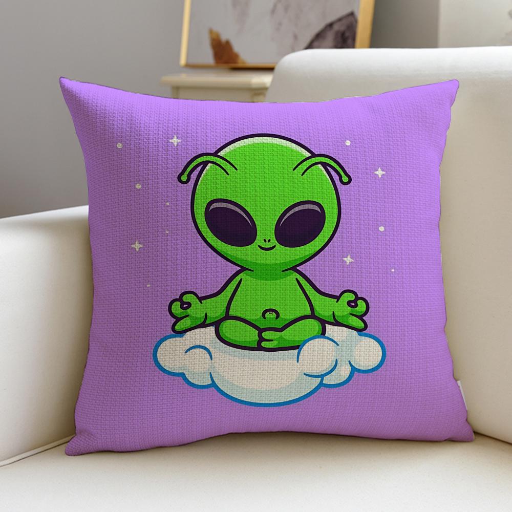 Funny SSilly Alien Cushion Cover Pcs Soft Decorative Square Cushion Covers X X Pillowcases for Sofa Couch Home Bedroom