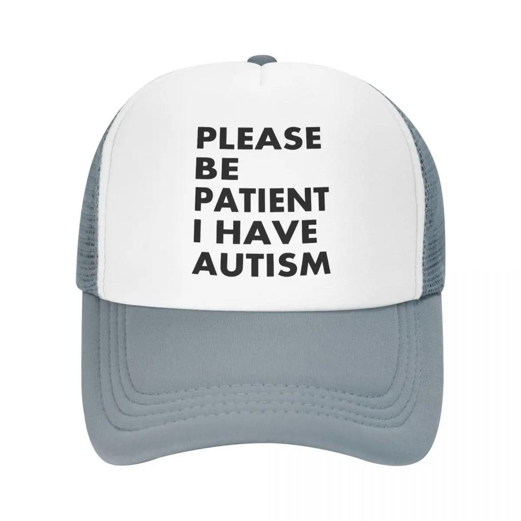 Personalized Please Be Patient I Have Autism Trucker Hat for Unisex Women Adjustable Adult Baseball Cap Outdoor Dad Hat