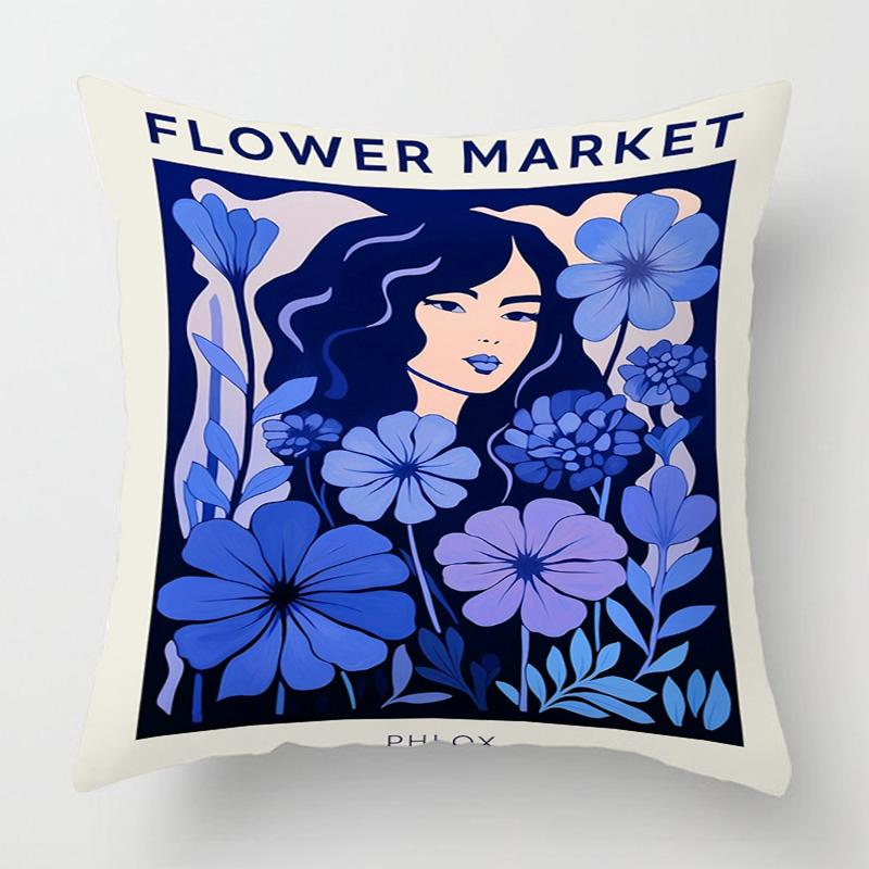 Vintage Figuren Illustrations Kissenbezug 45x 45cm Schlafzimmer Sofa Dekokissenbezug Vier Jahreszeiten Universal Vielfalt optional