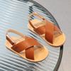 Korean Style Velcro Sandals for Girls - 2026 Summer Casual Open Toe Beach Shoes for Kids