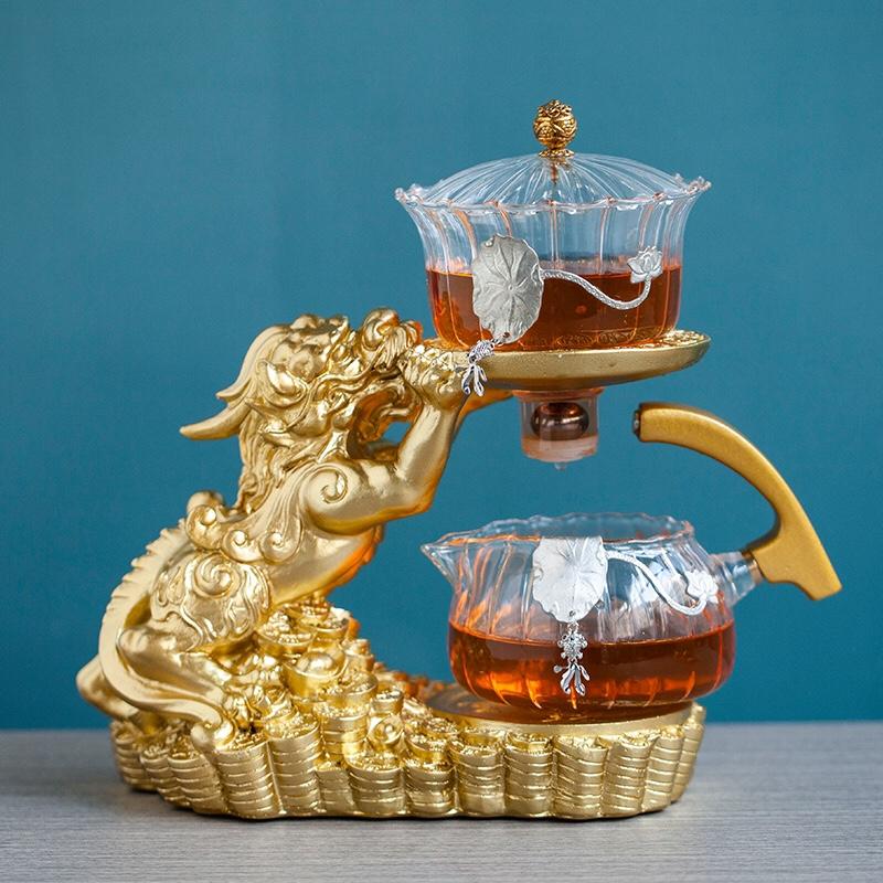 Kreatives Glastee-Set, automatische Teekanne, hitzebeständig, Kungfu-Tee, Teetrinken, Make Brave Troops