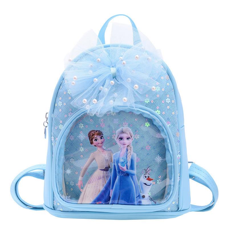 Adorable Cute Bowknot Preschool Backpack For Kids With Creative Cartoon Design синий