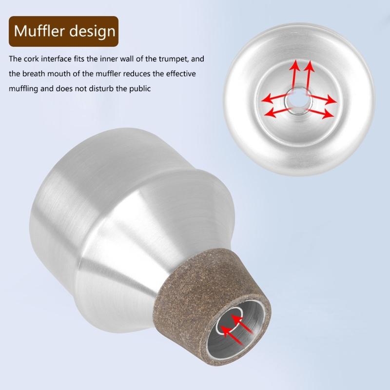 Aluminum Alloy Trumpet Mute Silencers Noise Reduction Practice Mute Muffler Portable Silencers Trumpet Accessories