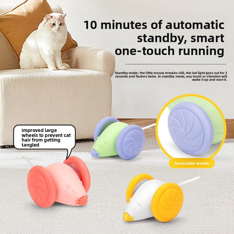 Katzenspielzeug zur Selbstunterhaltung und gegen Langeweile, Elektrisches Maus-Laufauto, Automatischer Katzen-Reizstab, Laser-Kätzchen-Energieverbrauchswunder