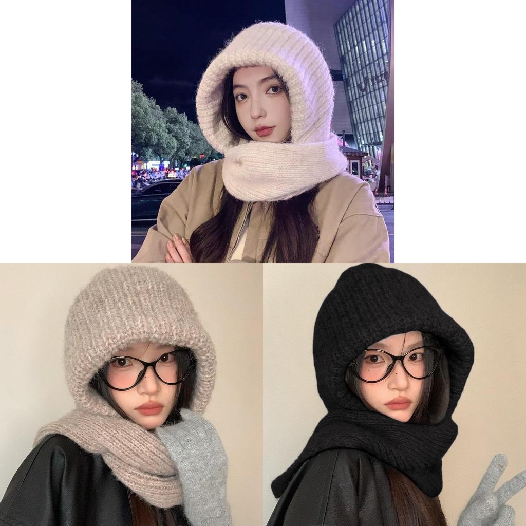 Knitted Winter Hat With Solid Color For Cold Weather Outdoor Activities