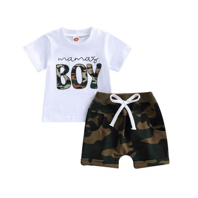 Toddler Baby Boy Summer Clothes Mamas Little Boy Short Sleeve T Shirt Tops Infant Rolled Drawstring Shorts Set