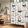 Nautical Sailboat Shower Curtain, Fade-Resistant Polyester, Sailboat & Seagull Design, Easy Installation, Beach Bath Decor