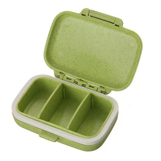 Portable Pill Organizer Three-compartment Organizer, Moisture-proof Buckle Seal Case, Moisture Proof Tablet Storage Compact Plastic Container
