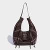 Moto & Biker rivet decoration croissant bags for luxury designer women's bags and purses new in vintage shoulder crossbody