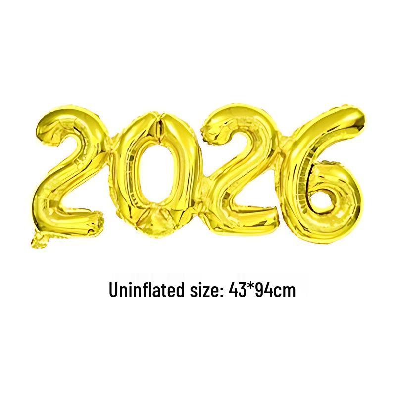 2026 Digitální Nový rok Korunový Kombinéza & Balónová Párty Dekorace Sada