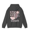 2025 New European Women's Drop Shoulder Ribbed RosaBlumen Hoodie with Printed and Embroidered Options