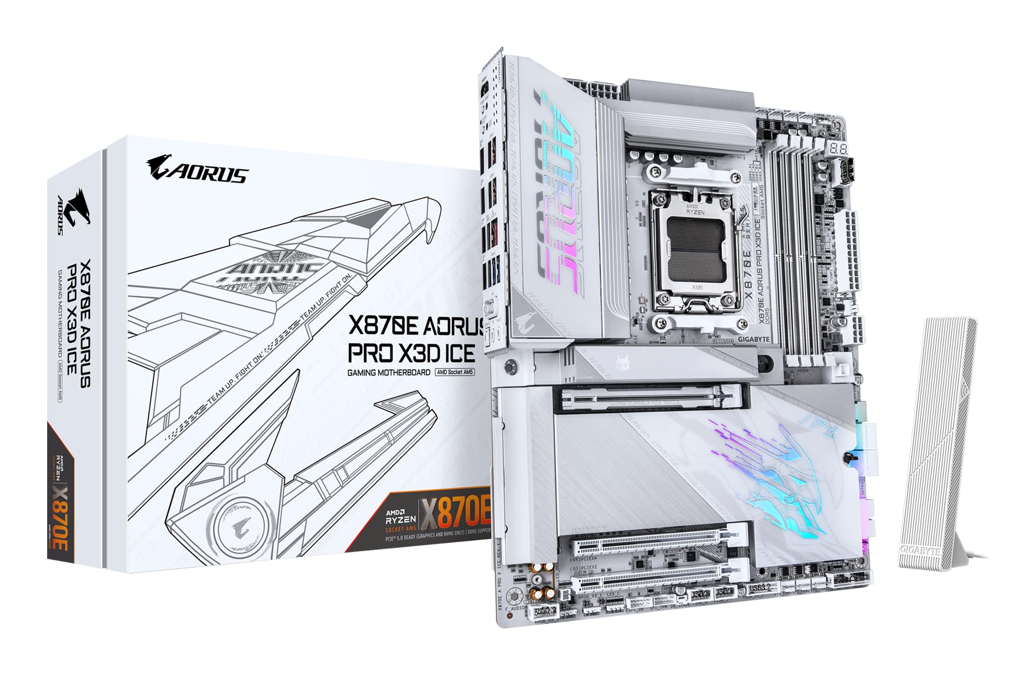 

Материнська плата GIGABYTE X870E AORUS PRO X3D ICE ATX MB6871 білий
