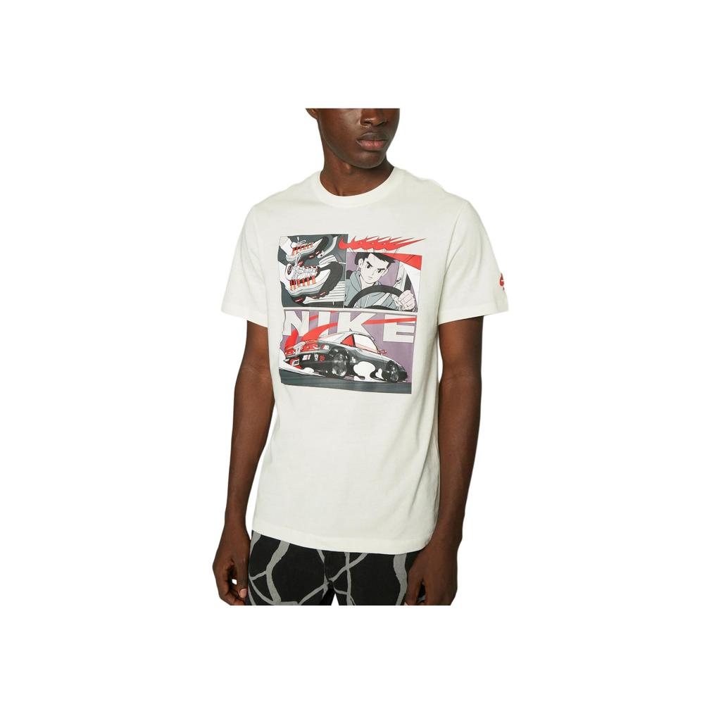 Nike Cartoon Buchstaben Print Rundhals Kurzarm T-Shirt Herren Tops Elfenbein FD1336-110