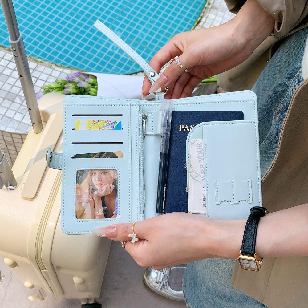 Card Holder Passport Clip Letter Travel Wallet Portable PU Passport Bag Travel Accessories