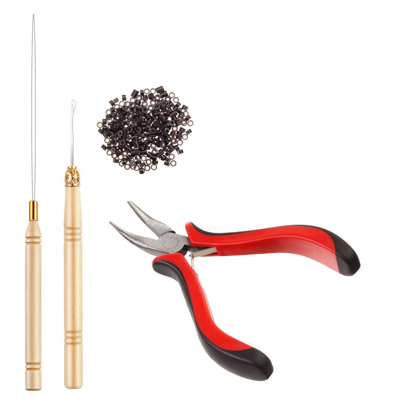 

Крючок для плетения париков, красный, профессиональный, 200 шт., металлические щипцы с изогнутыми губками для париков, набор для наращивания волос