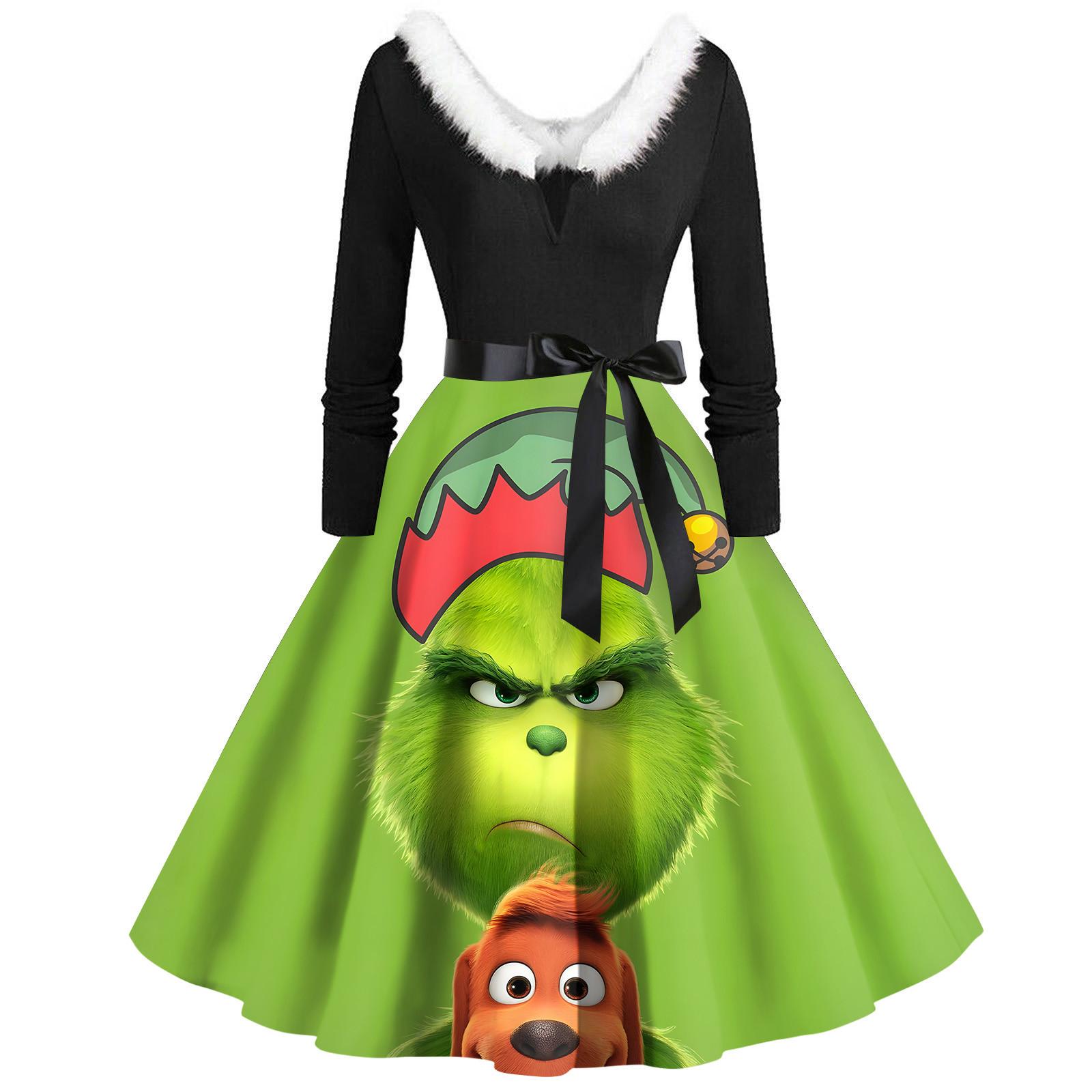 

Женское повседневное и модное платье на молнии с длинными рукавами и v-образным вырезом в тон S зелёный