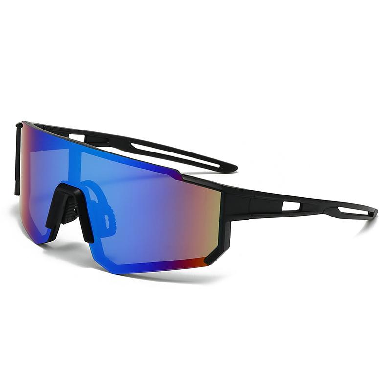 Functional Oversized Sunglasses Personality Trend Integrated Colorful Lenses Sun Protection Sunglasses 3256