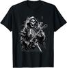 Vintage Death Skeleton Guitar Guy Rock And Roll Band Rock On T-Shirt
