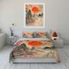 Red sun, birds, mountains. Bedding sets Duvet cover sets Duvet covers Pillowcases(1 * Duvet Cover 2 * Pillowcases without duvet insert)