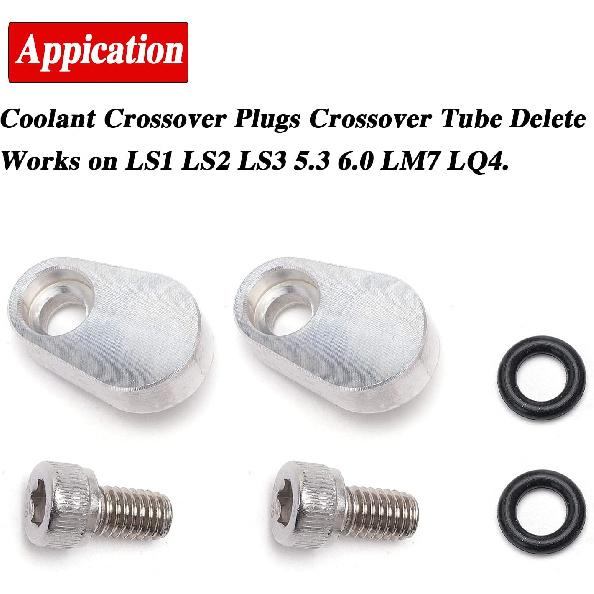 LS Steam Vent Coolant Crossover Ls Throttle Body Bypass Cylinder Head Coolant System Air Blead Plug Plates Billet Compatible With Chevy LSX LS1 LS3