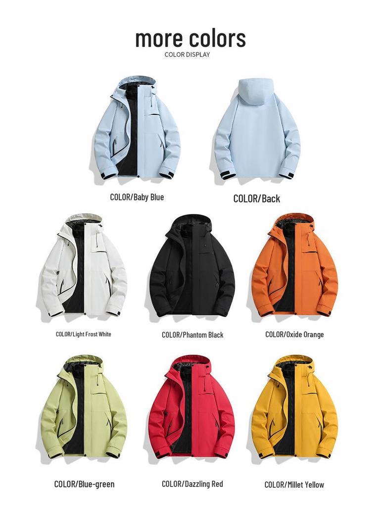 2025 Winter New Three-in-One Men's Casual Hooded Outdoor Jacket - Warm, Loose, Couple Style.