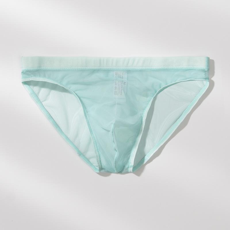 

Чоловічі надтонкі прозорі сітчасті труси - Повітропроникна, сексуальна, модна літня білизна. XL світло-синій колір