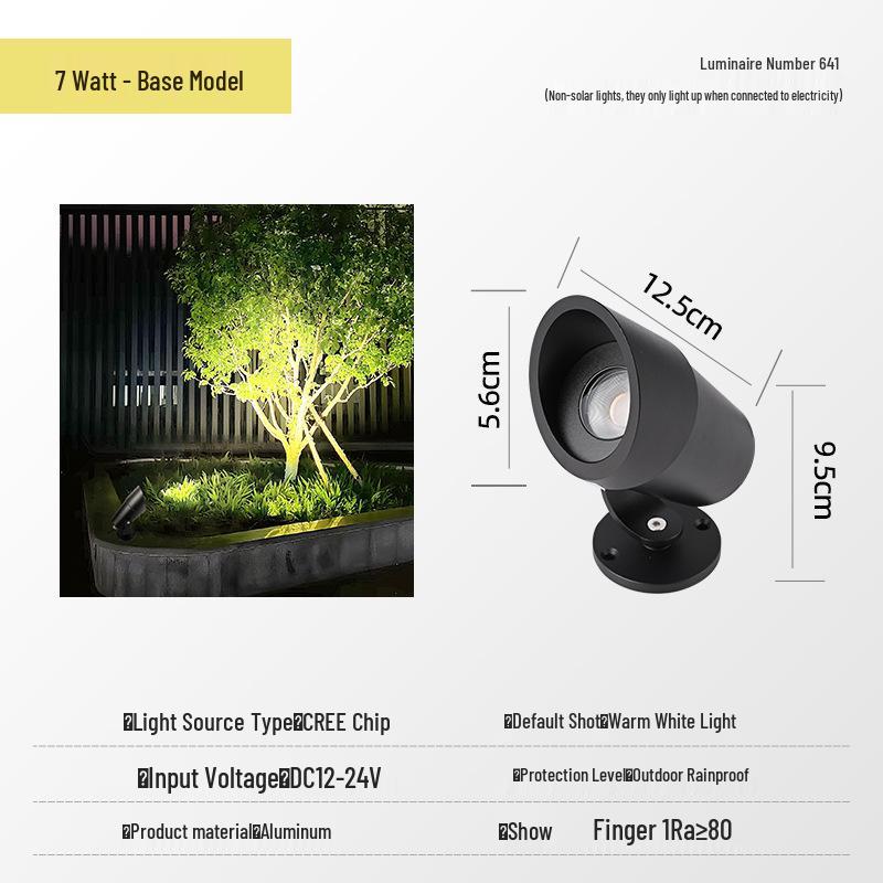 Waterproof Outdoor LED Spotlight for Trees and Gardens - Landscape Lawn Light with Ground Stake, 24V Floodlight