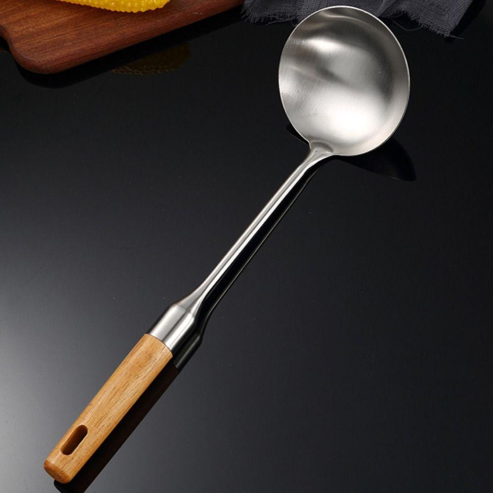 Anti-scald Stainless Steel Wok Spatula Long Handle Rice Spoon Ladle Cooking Shovel Restaurant