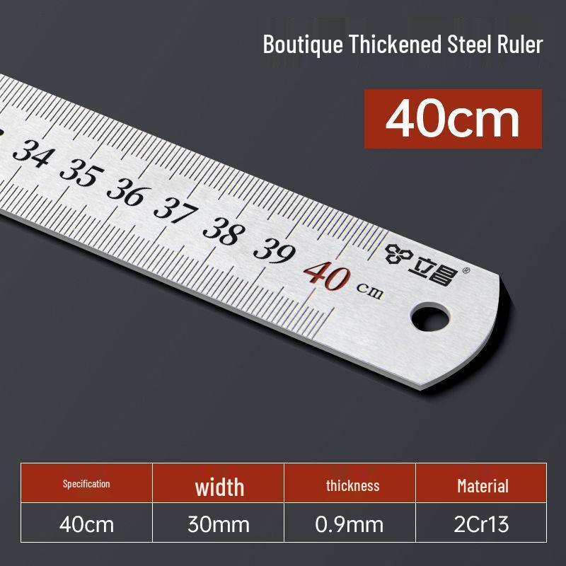 Stainless Steel Ruler - Available in 15/20/30/50cm and 1 Meter, Thickened Plate Straight Scale Ruler