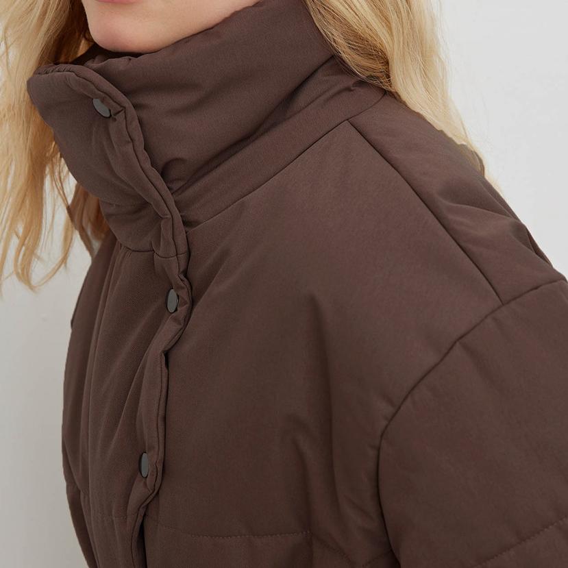 Standing Collar Cotton Jacket Jacket Europe And The United States Autumn And Winter Temperament Belt Irregular Middle-length Jacket