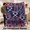 Benutzerdefinierter Name West Ham United Flanell-Kuscheldecke Personalisierter Text Weiche Decke Bett Sofa Geschenk