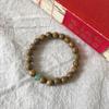 Women's Retro Chinese Green Sandalwood Bracelet - Simple Forest Style, Single Strand, Couple's Design