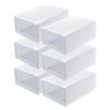 6PCS Shoe Storage Box Large White Thickened Transparent Clamshell Shoe Organizer Case For Home