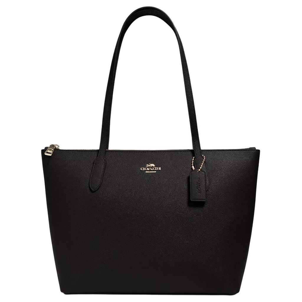 Coach Zip Top Tote 30 Simple Tote Bag Women Tote Bags Black 4454-IMBLK