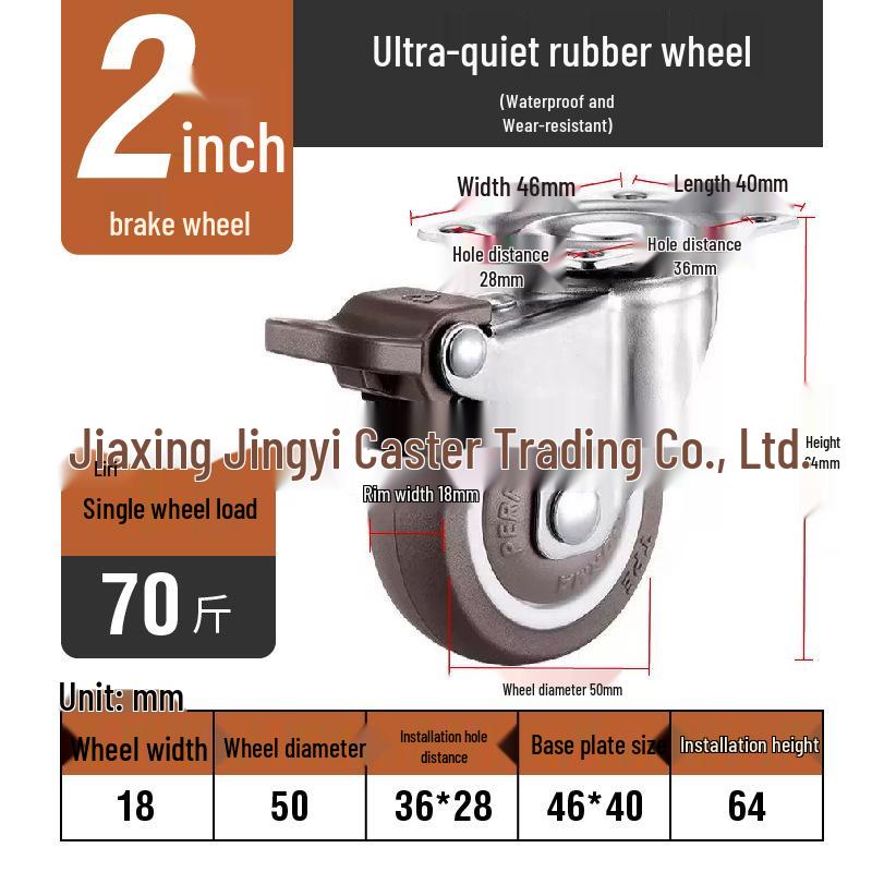 Kółka meblowe z TPE: Rozmiary 1, 1,25, 1,5, 2 cale