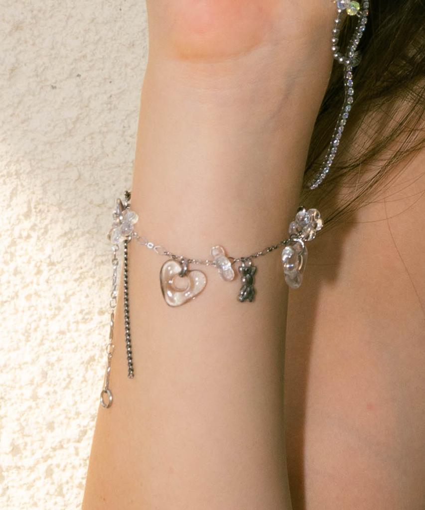 Pearly More Clear Ice Chain Bracelet_Pm24B005Hs