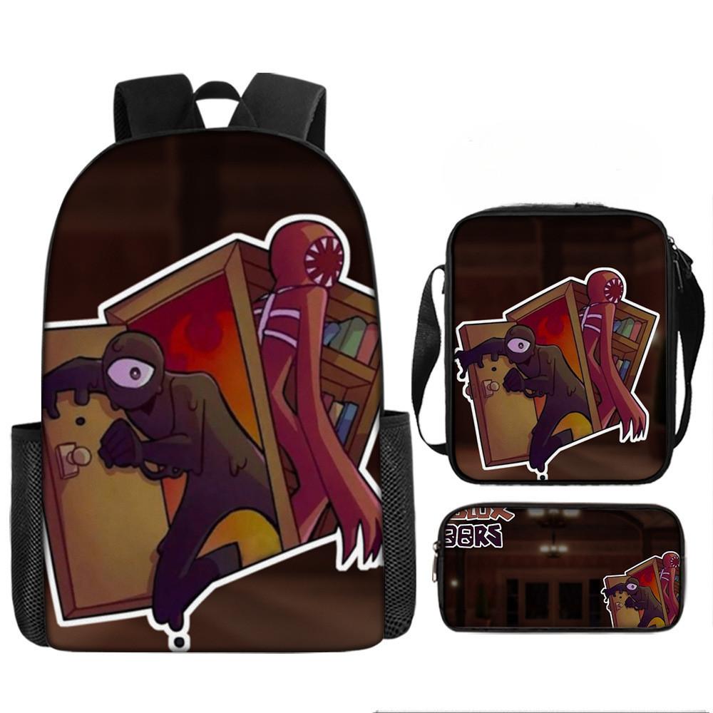 Roblox Doors Kids School Backpack With Breathable Oxford Material For Elementary Students