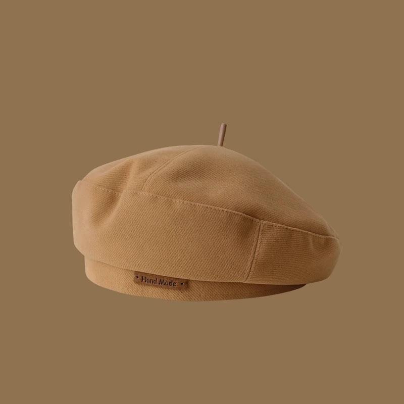 

Зимняя и Осенняя Мода Однотонная Сохраняющая Тепло Шляпа Бейли Женская Ретро Повседневная Универсальная Восьмиугольная Шляпа Шляпы Художника коричневый