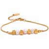 Yhpup Natural Freshwater Pearl Stainless Steel Beads Chain Necklace Bracelet Bangle Gold Color Vintage Handmade Jewelry Women