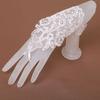 Elegant Beaded Lace Satin Short Bridal Gloves  Fingerless Wedding Gloves White Ivory Wedding Accessories Veu De Noiva
